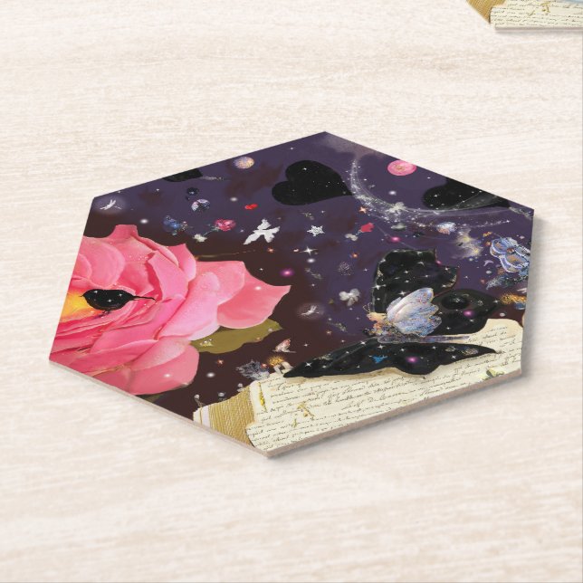 Book of Fairytales Pillar Candle Paper Coaster (Angled)