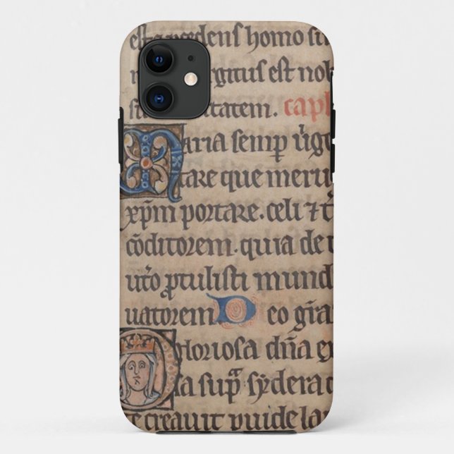 Book of Hours Medieval Latin Writing Case-Mate iPhone Case (Back)