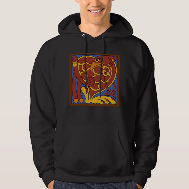 Book Of Kells Celtic Knot Medieval Bird Hoodie (Front)
