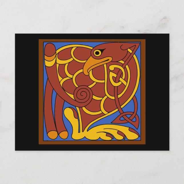 Book Of Kells Celtic Knot Medieval Bird Postcard (Front)