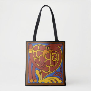 Book Of Kells Celtic Knot Medieval Bird Tote Bag