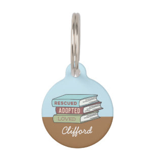 Book of Rescued Adopted Loved Pet Tag