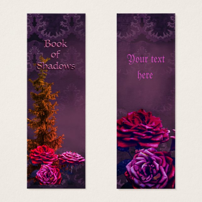 Book of Shadows Gothic Personalized  Bookmark (Front & Back)
