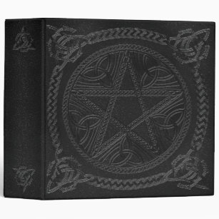 "Book Of Shadows" Gun Metal Grey w/ Pentagram -B Binder