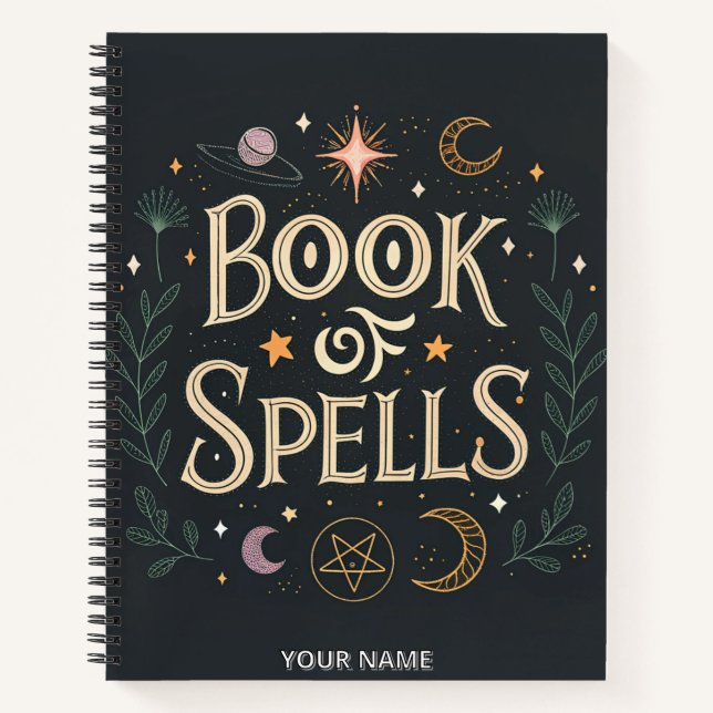 Book of Spells Lined Notebook - Gothic Grimoire Jo (Front)