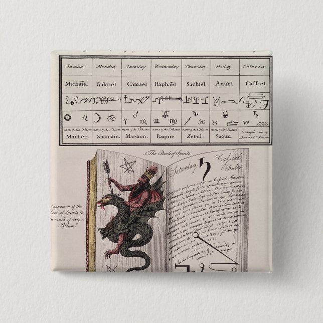 Book of Spirits 2 Inch Square Button (Front)