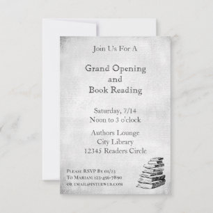 Book Party Vintage Art Custom Invitations