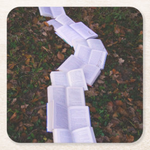 Book Path Reading Reader Square Paper Coaster