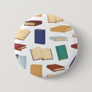 Book pattern 2 inch round button