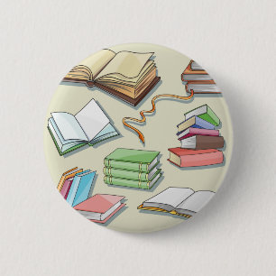 Book pattern 2 inch round button