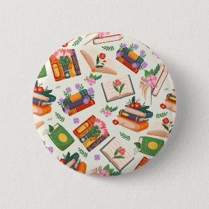 Book pattern 2 inch round button