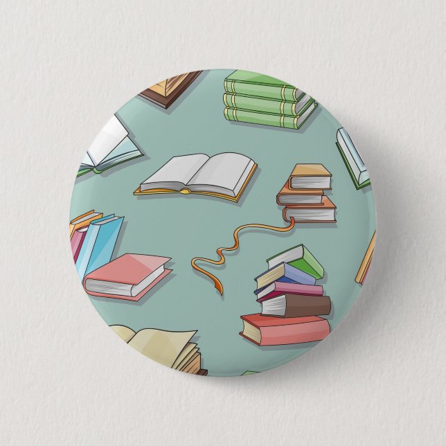 Book pattern 2 inch round button (Front)