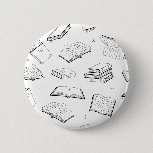 Book pattern 2 inch round button (Front)