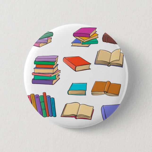 Book pattern 2 inch round button (Front)