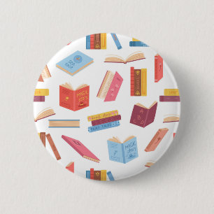Book pattern 2 inch round button