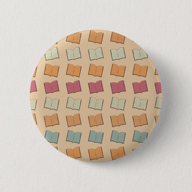 Book pattern 2 inch round button (Front)