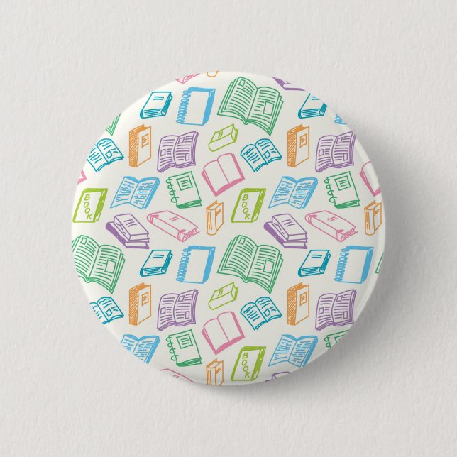 Book pattern 2 inch round button (Front)