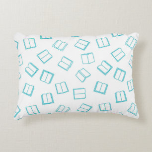 Book pattern accent pillow