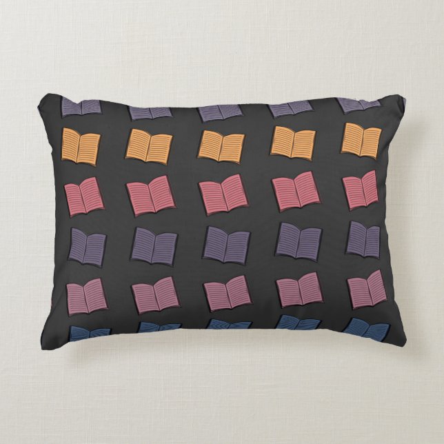Book pattern accent pillow (Front)
