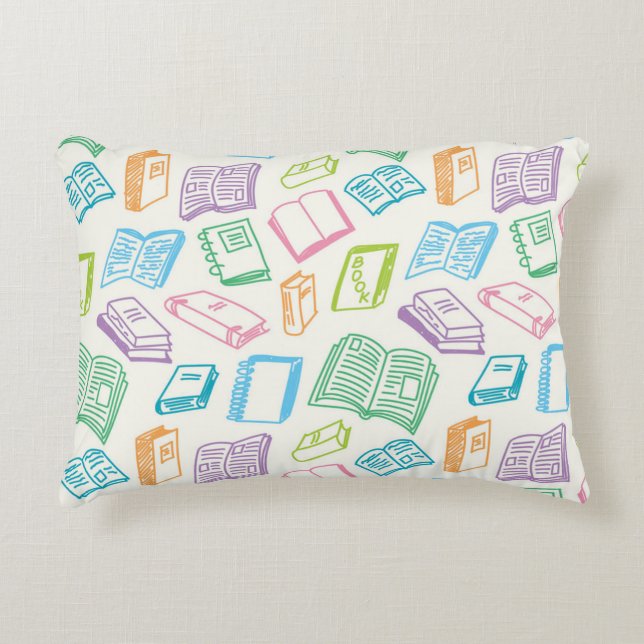 Book pattern accent pillow (Front)