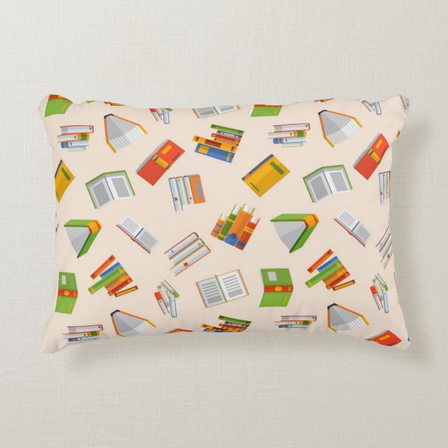 Book pattern accent pillow (Front)