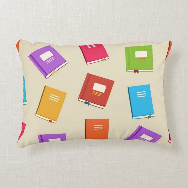 Book pattern accent pillow (Front)