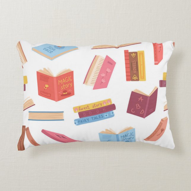 Book pattern accent pillow (Front)