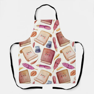 Book pattern apron