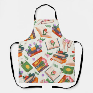 Book pattern apron