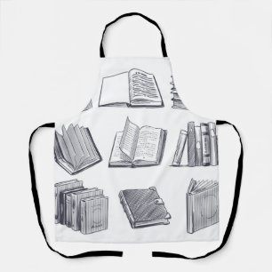 Book pattern apron