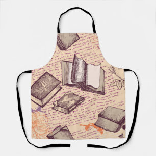 Book pattern apron