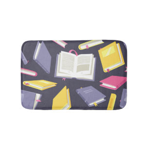 Book pattern bath mat