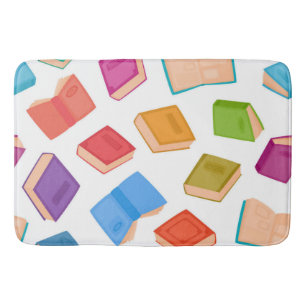 Book pattern bath mat