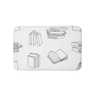 Book pattern bath mat