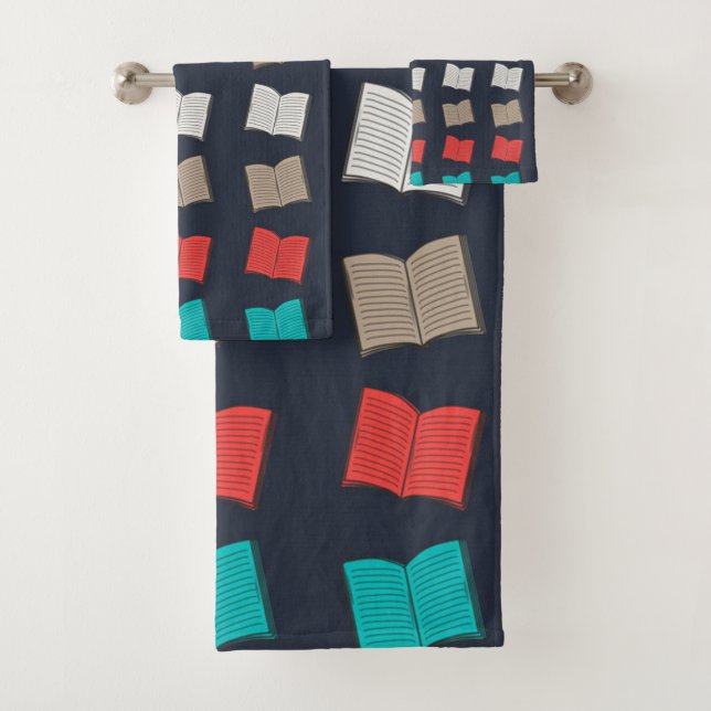 Book pattern bath towel set (Insitu)