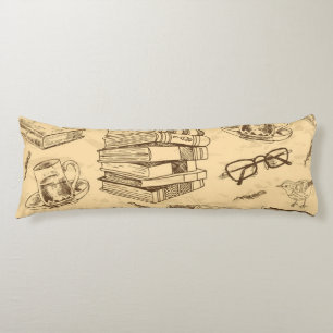 Book pattern body pillow