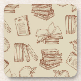 Book pattern coaster