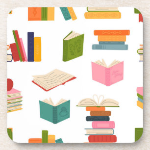 Book pattern coaster