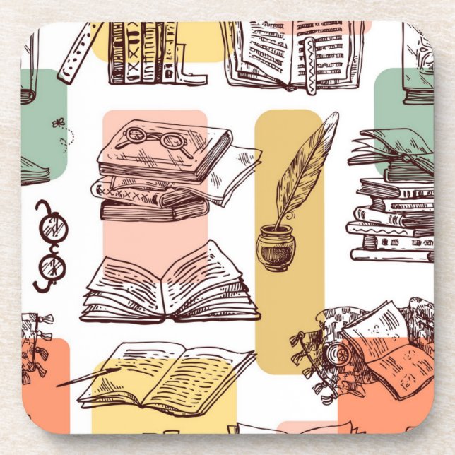 Book pattern coaster (Front)