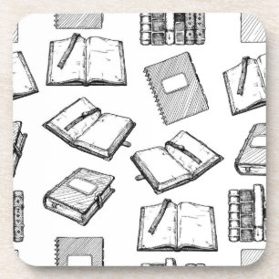 Book pattern coaster