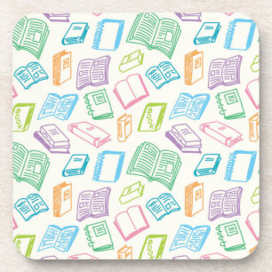 Book pattern coaster