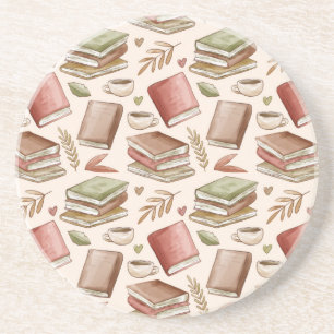 Book pattern coaster