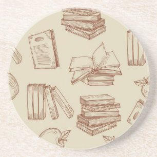 Book pattern coaster