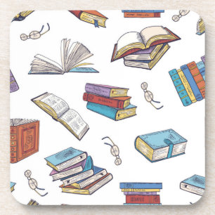 Book pattern coaster