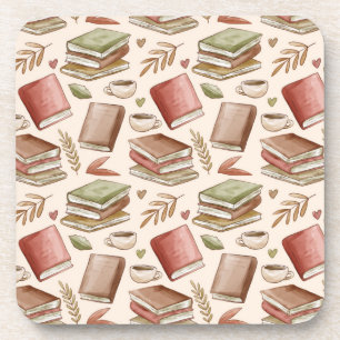 Book pattern coaster