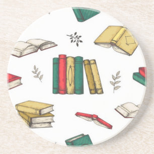 Book pattern coaster
