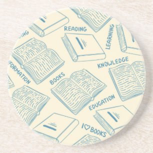 Book pattern coaster