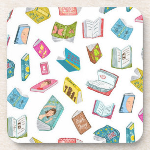 Book pattern coaster