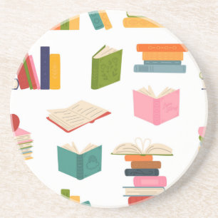 Book pattern coaster