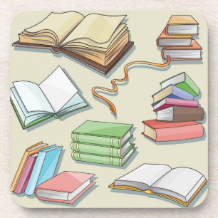 Book pattern coaster